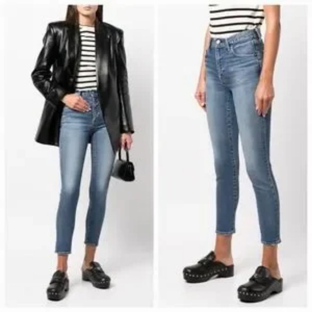NWT Womens Moussy Vintage Dark Blue Rhett Skinny Denim Jeans 28 *